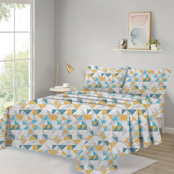 🧡 Geo Vibes 3-Piece Bedsheet Set 🌀