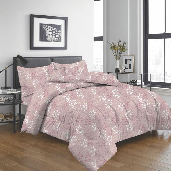 Soft Pink Botanical Bedding Set