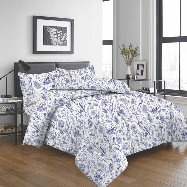 Classic Blue & White Botanical Bedding Set